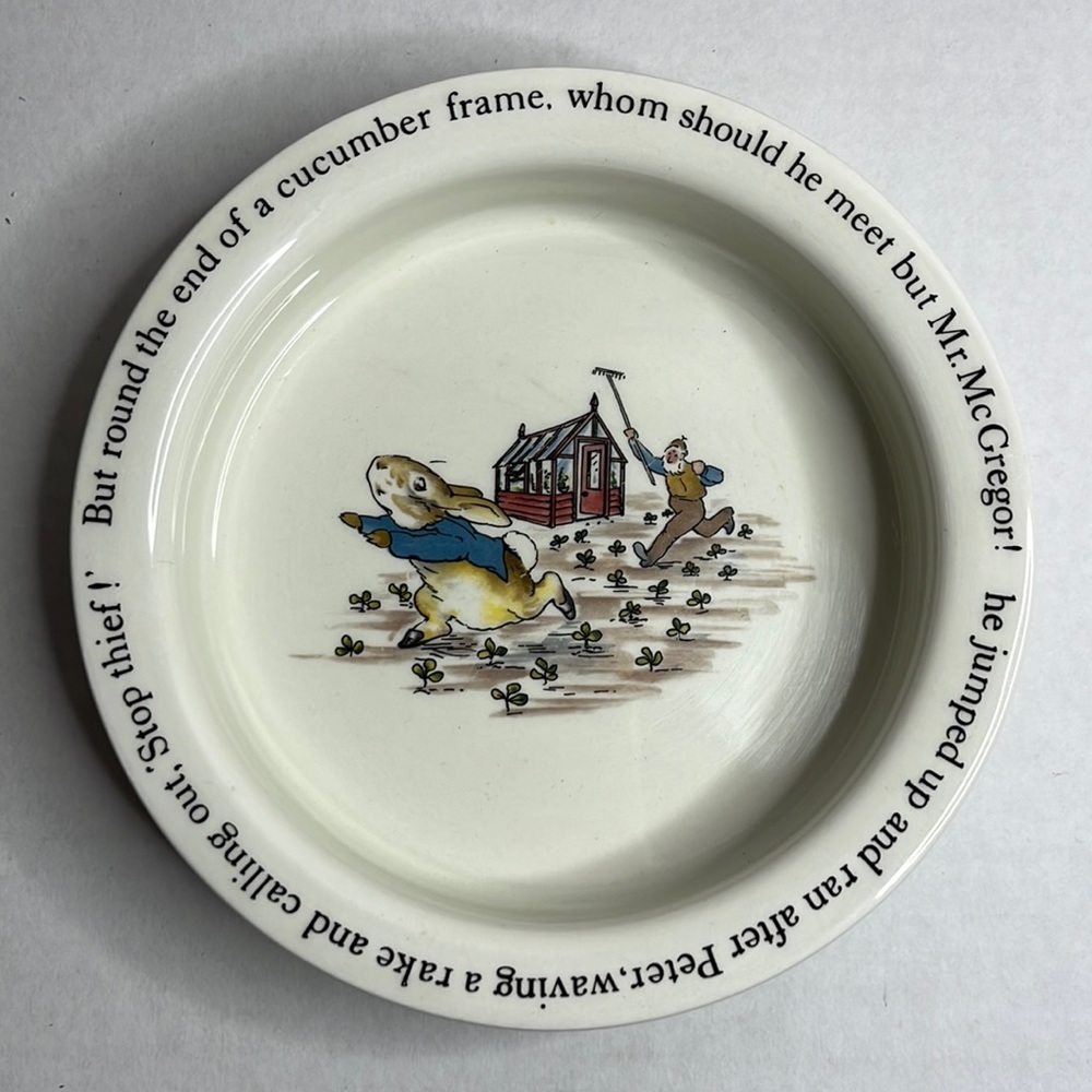 Vintage Wedgwood Peter Rabbit -Beatrix Potter Child's Dish Porridge Bowl